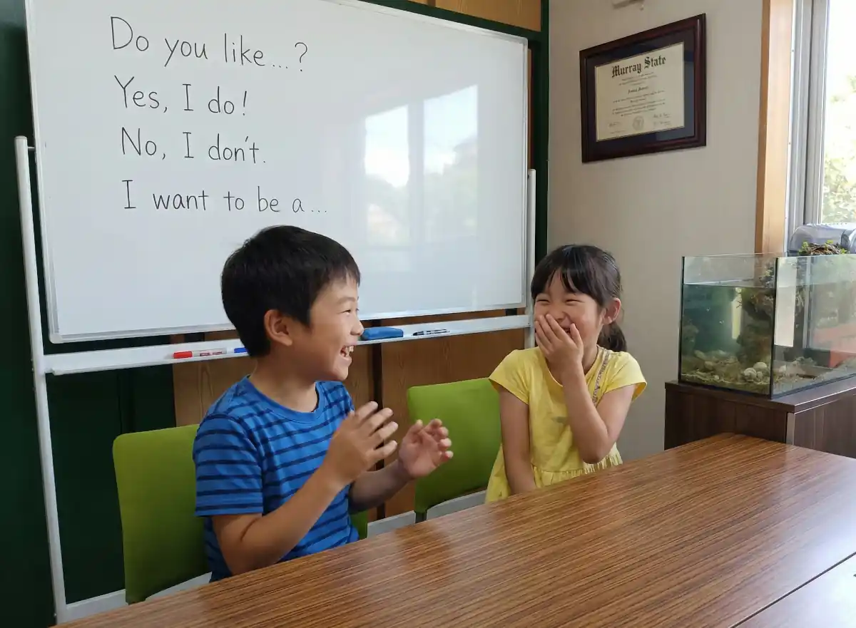 Students chatting happily
